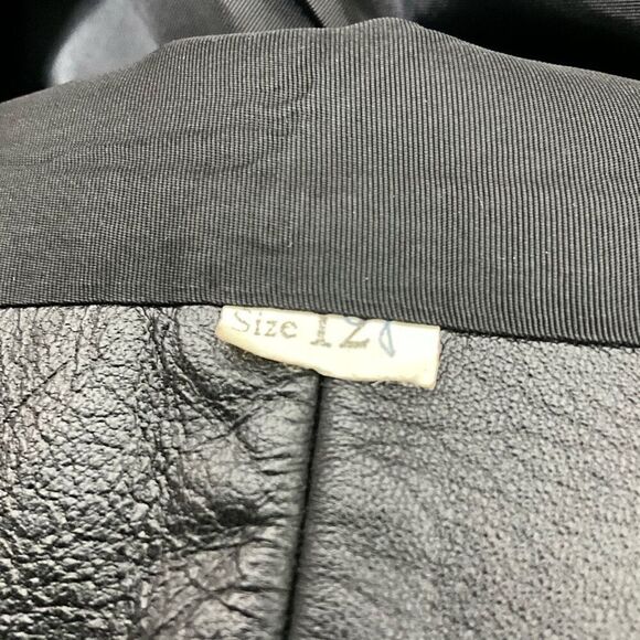 VINTAGE Leather Coat With Fox Fur Collar - Picture 8 of 9